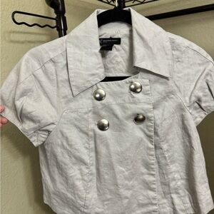 INC International Concepts Gray Short Sleeve Blazer